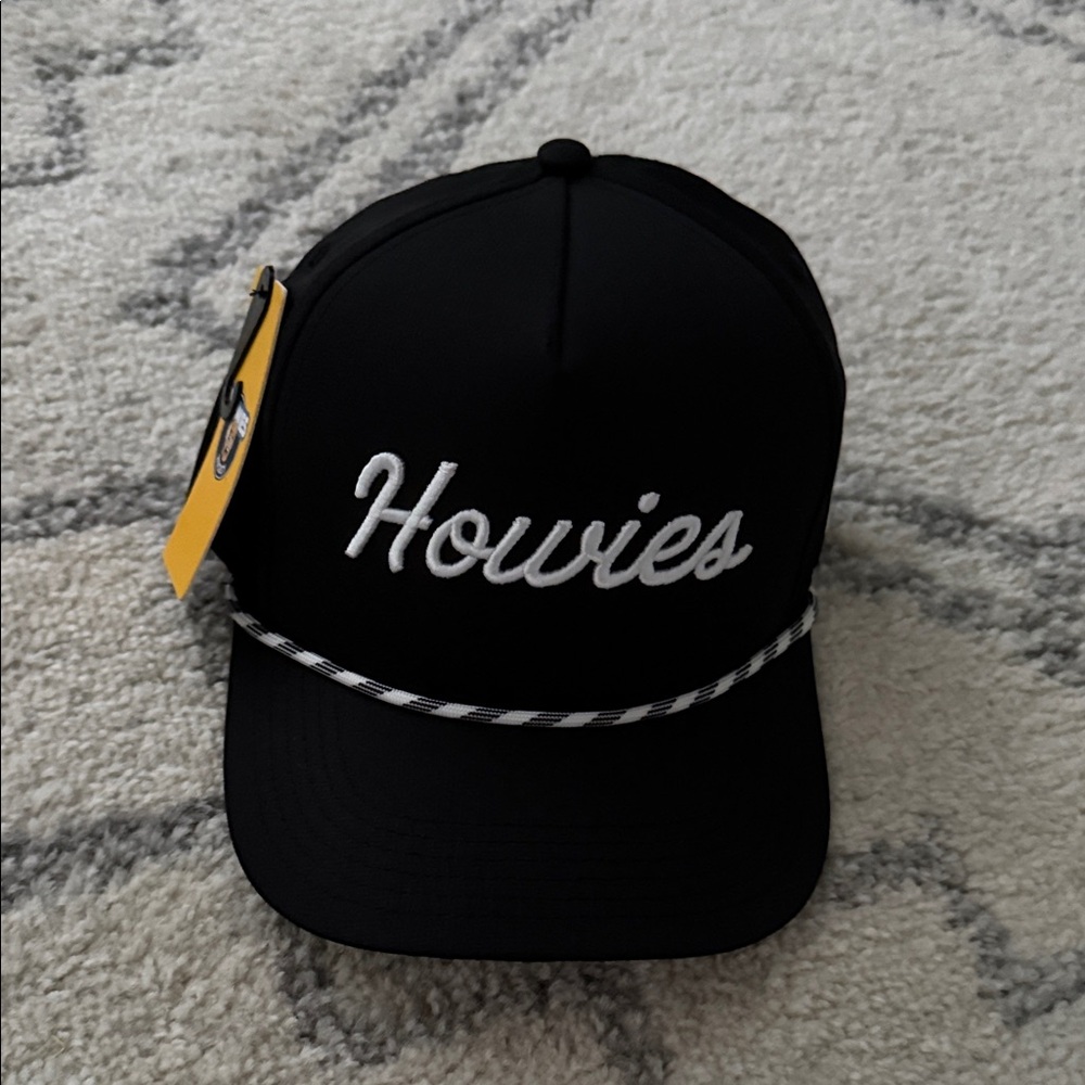 Howies Black Hat with White Embroidery